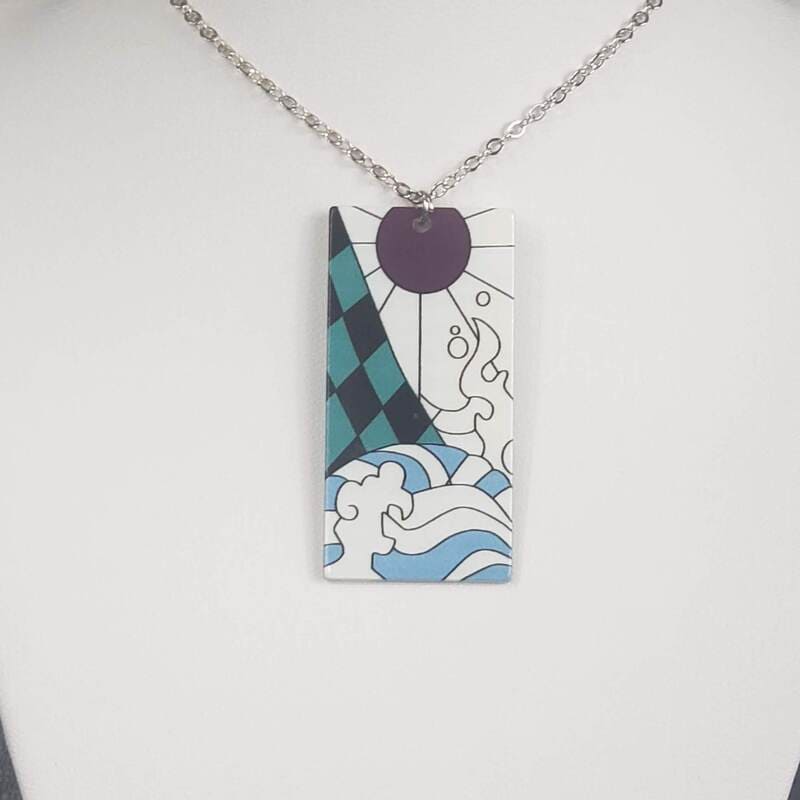 Acrylic Tanjiro Hanafuda Necklace- Pattern