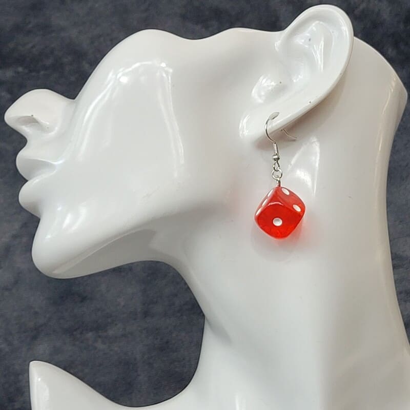 Red Lucky Dice Earrings