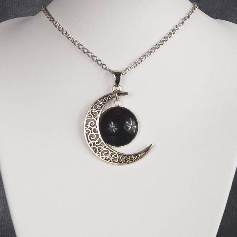 Fancy Crescent Moon Necklace