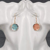 Orange and Light Blue Full Moon Earrings