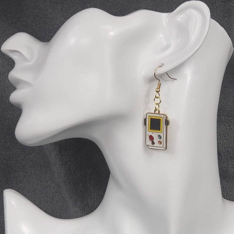 Gameboy with Joystick Earrings on French Hooks