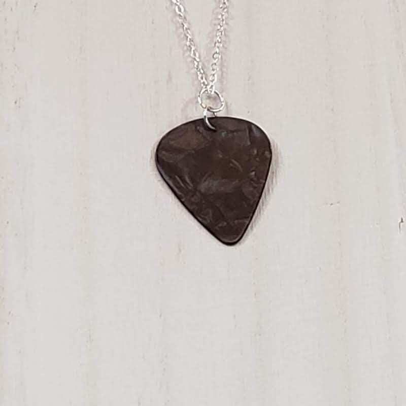 Black Guitar Pick Necklace