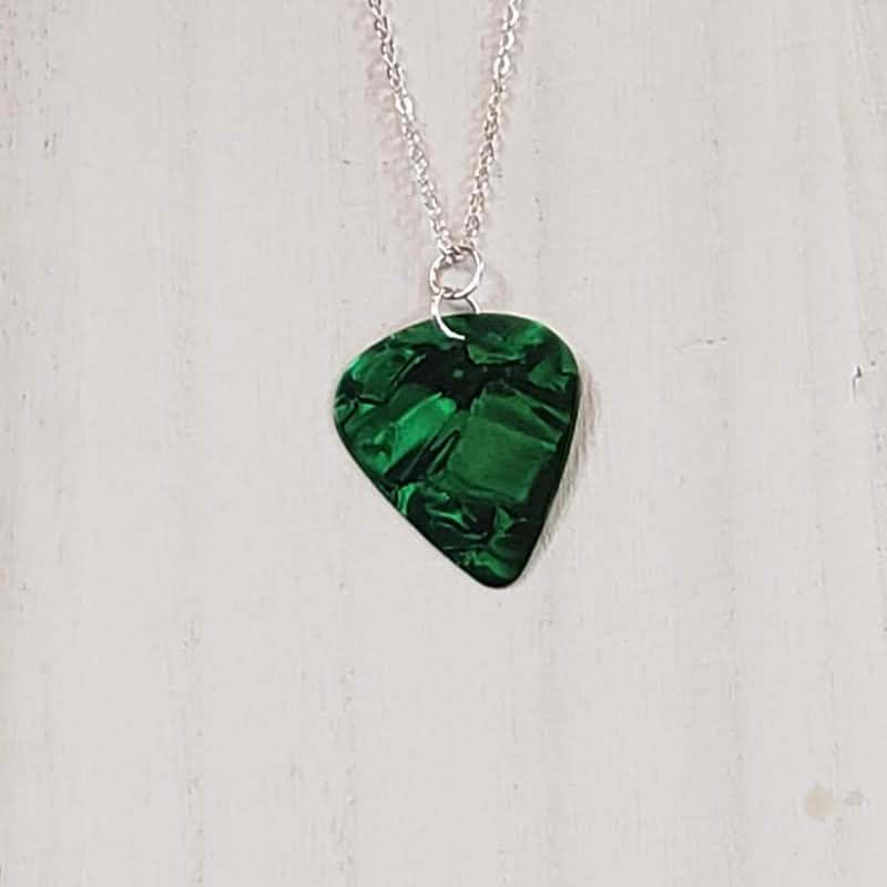 Green Guitar Pick Necklace