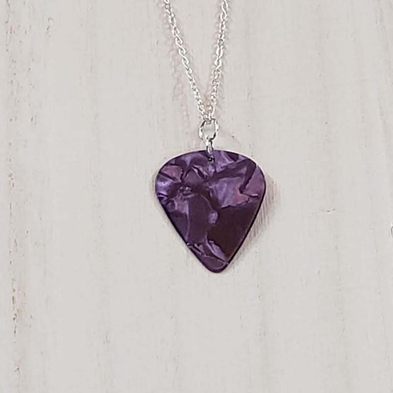 Purple Guitar Pick Necklace