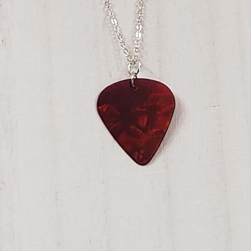 Red Guitar Pick Necklace
