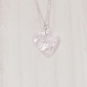 White Guitar Pick Necklace