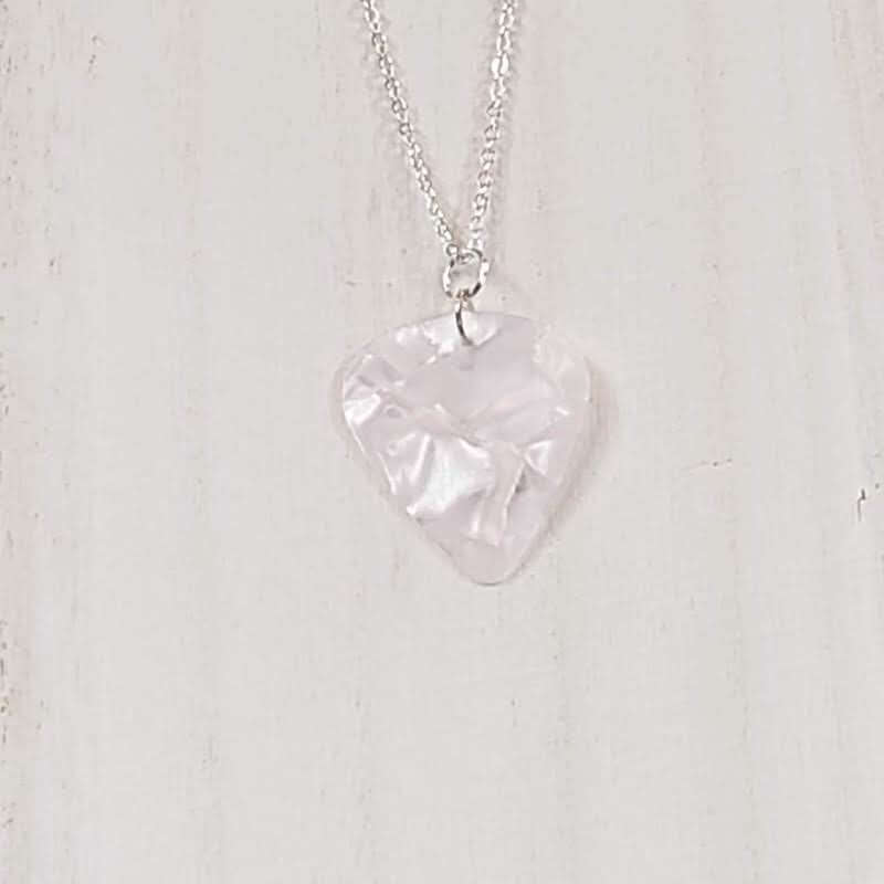 White Guitar Pick Necklace