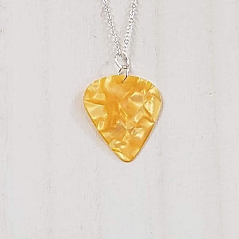 Yellow Guitar Pick Necklace