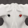 Load image into Gallery viewer, Harley Quinn Mismatched Earrings- Black and Red Hearts