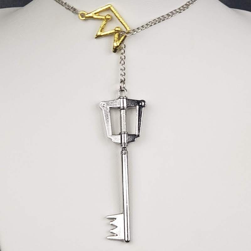 Large Key Blade and Crown Necklace