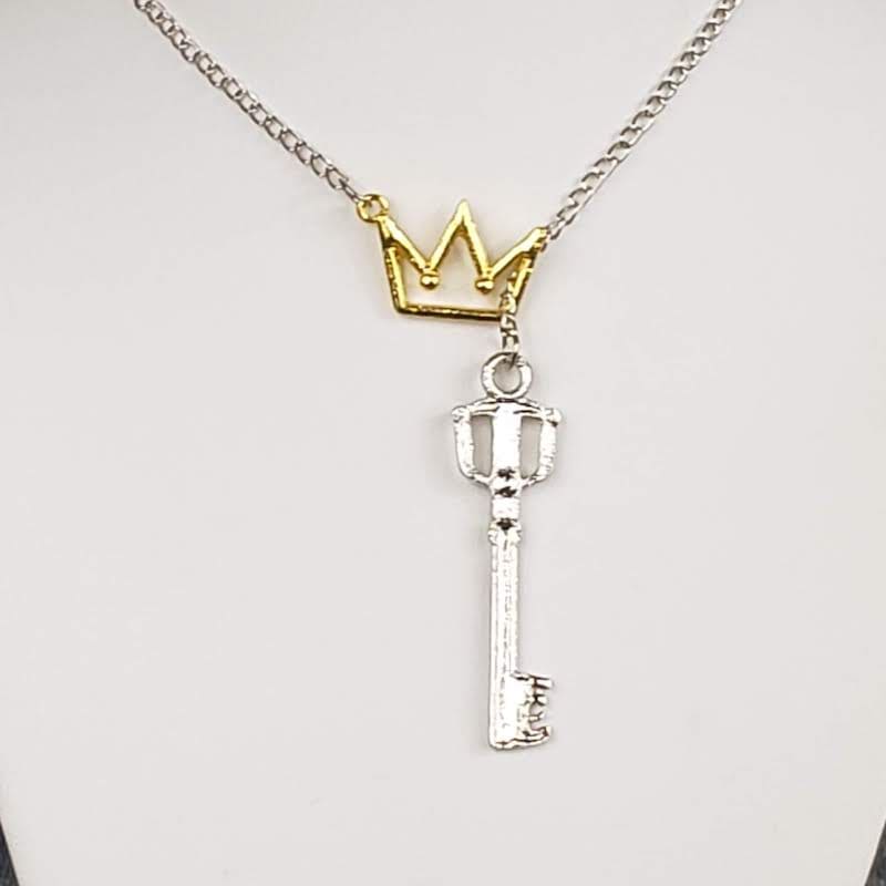 Small Key Blade and Crown Necklace