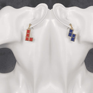 Metal Tetris Earrings