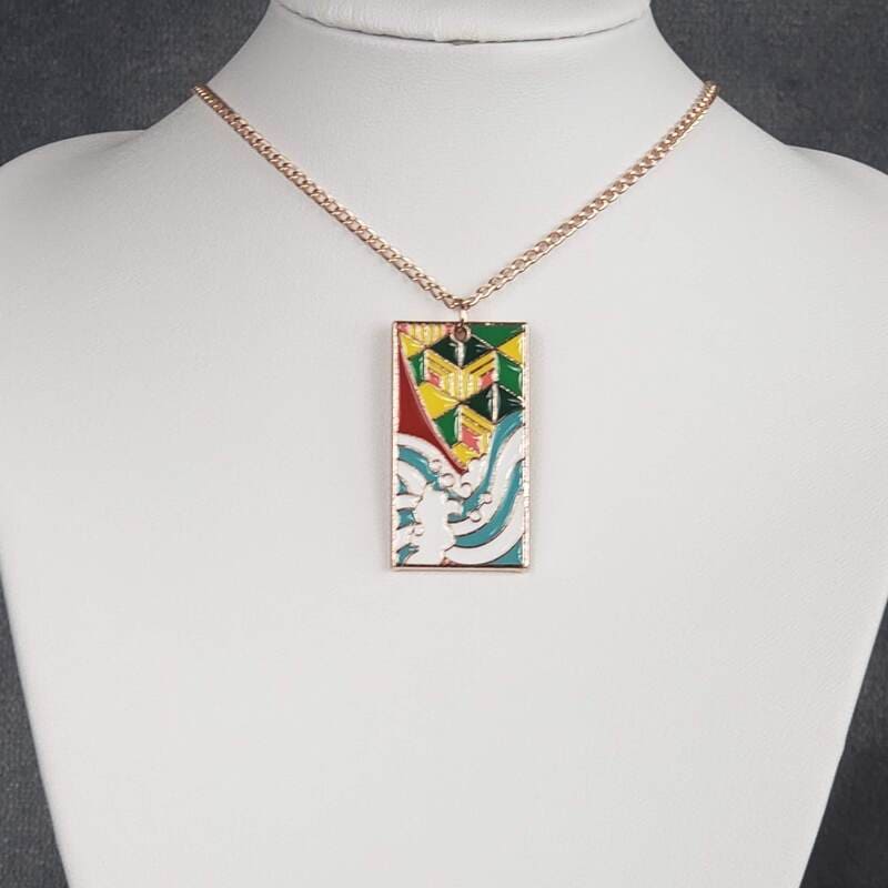 Metal Giyuu Tomioka Hanafuda Necklace