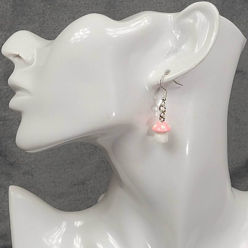 Light Pink Mushroom Earrings