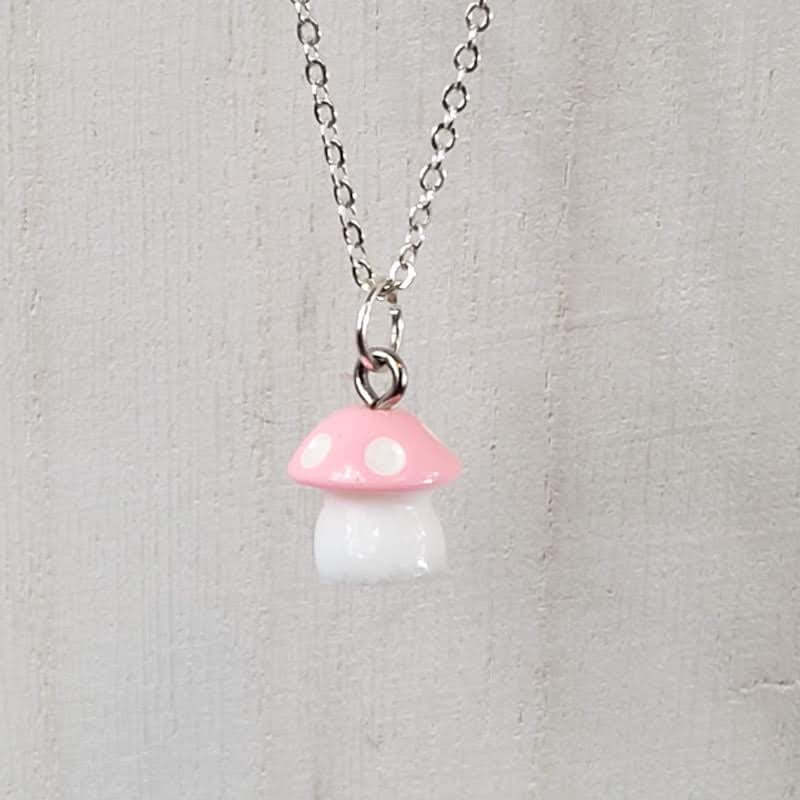 Pink Mushroom Necklace