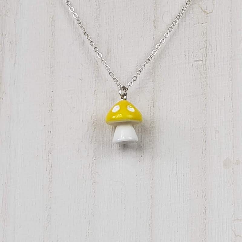 Yellow Mushroom Necklace