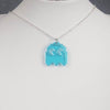 Blue Pac Man Ghost Necklace