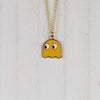 Orange PacMan Ghost Necklace