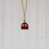 Red PacMan Ghost Necklace