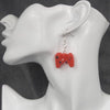 Red Plastic Controller Earrings on French Hooks