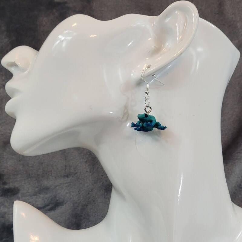 Blue Poison Dart Frog Earrings