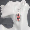Load image into Gallery viewer, Red and White Race Car Earrings