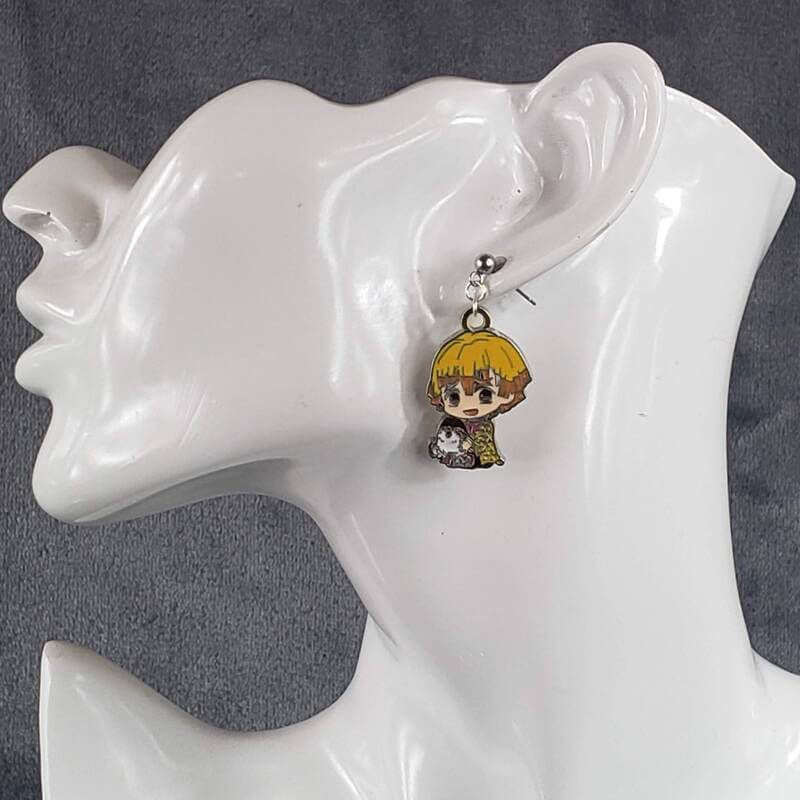 Sitting Metal Zenitsu Agatsuma Earrings