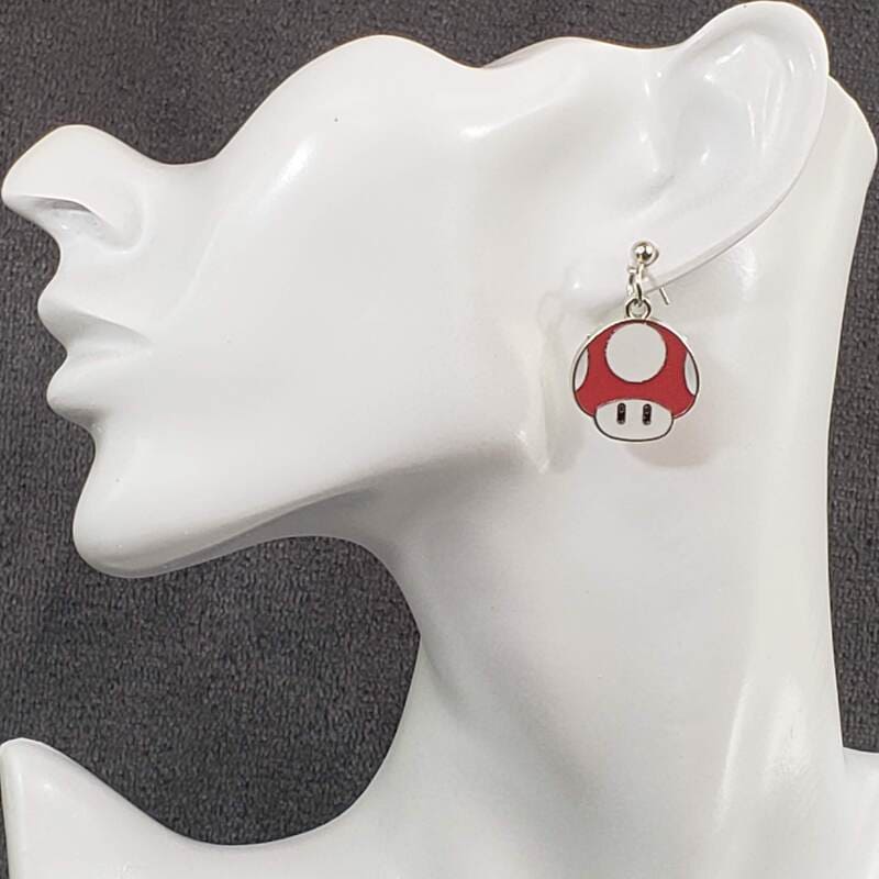 Super Mario Power Up Mushroom Earrings