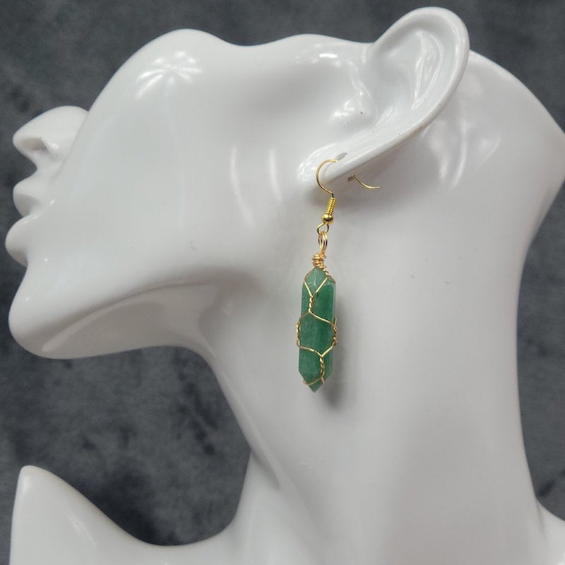 Wrapped Jade Earrings