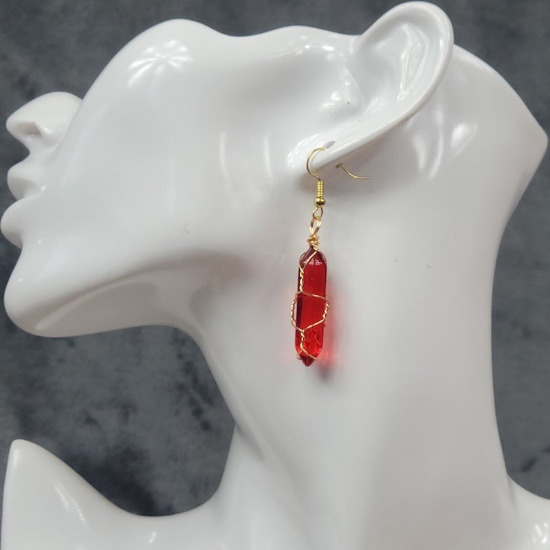 Wrapped Red Quartz Earrings