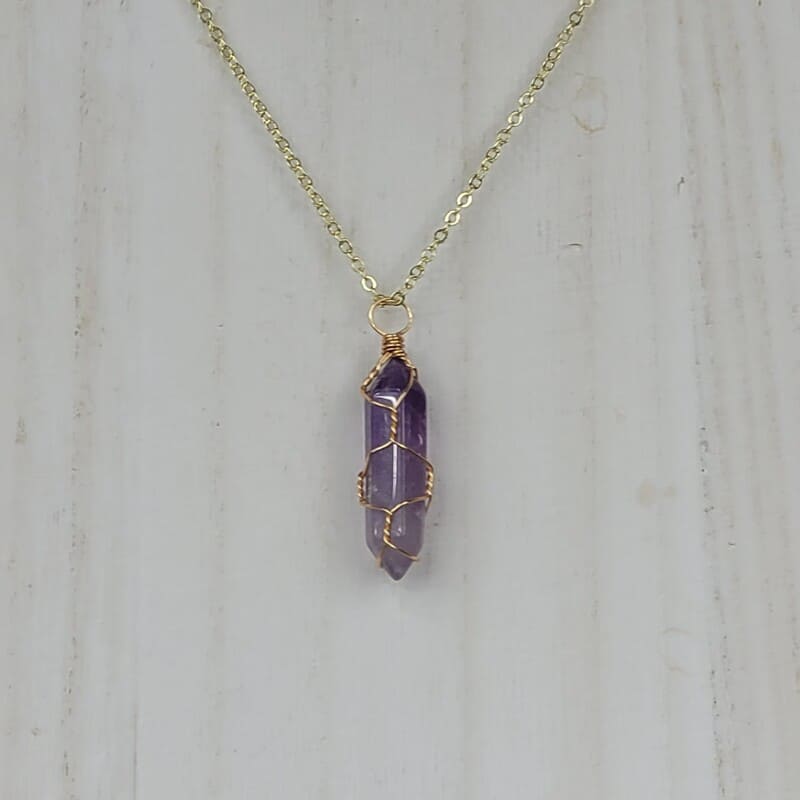 Wrapped Amethyst Necklace