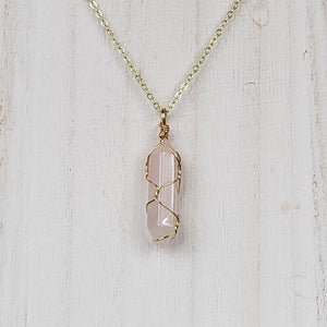 Wrapped Clear Quartz Necklace