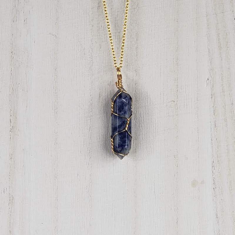 Wrapped Lapis Lazuli Necklace