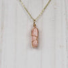 Wrapped Peach Moonstone Necklace