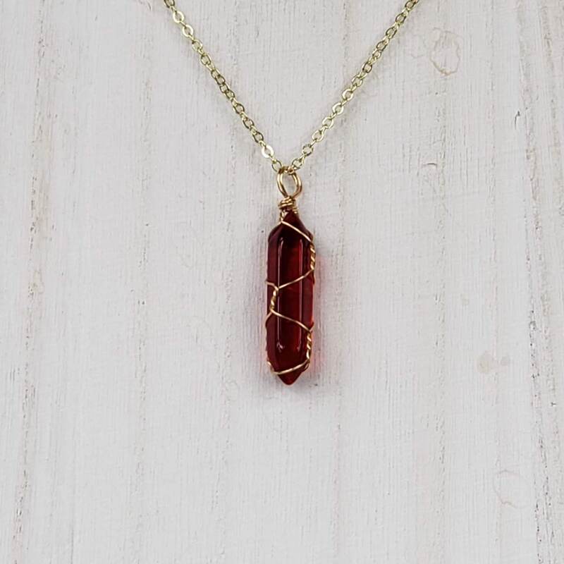 Wrapped Red Quartz Necklace