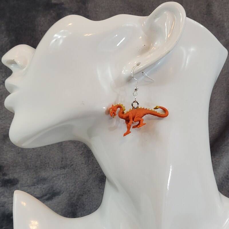 Orange Dragon Earrings