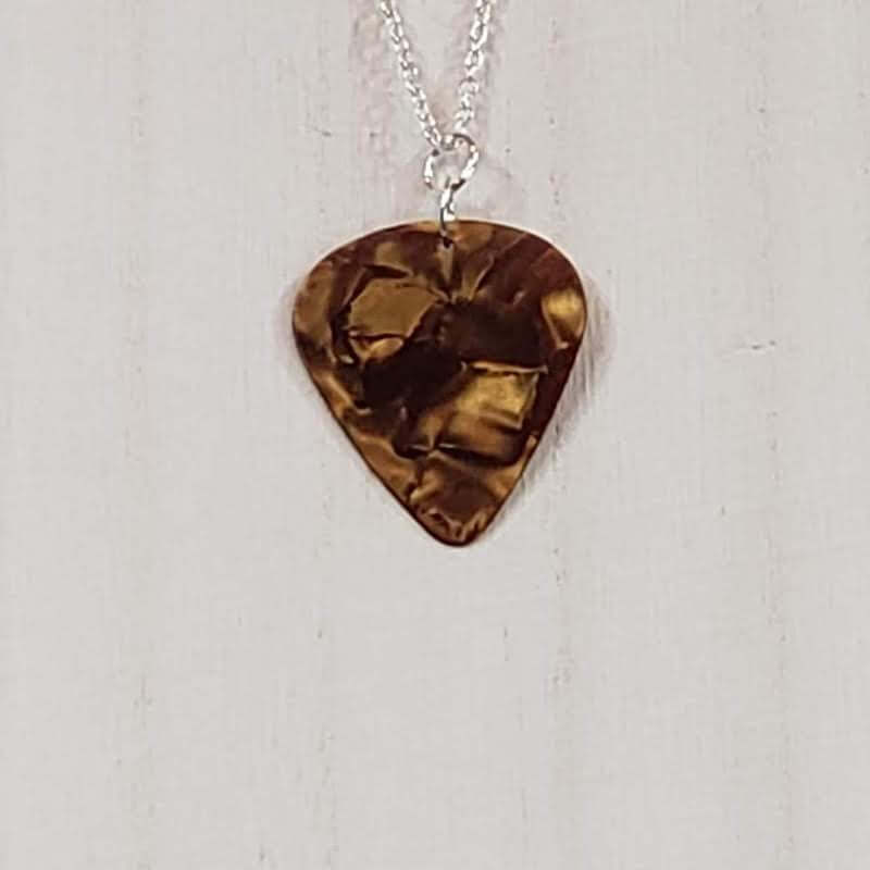 Brown Guitar Pick Necklace