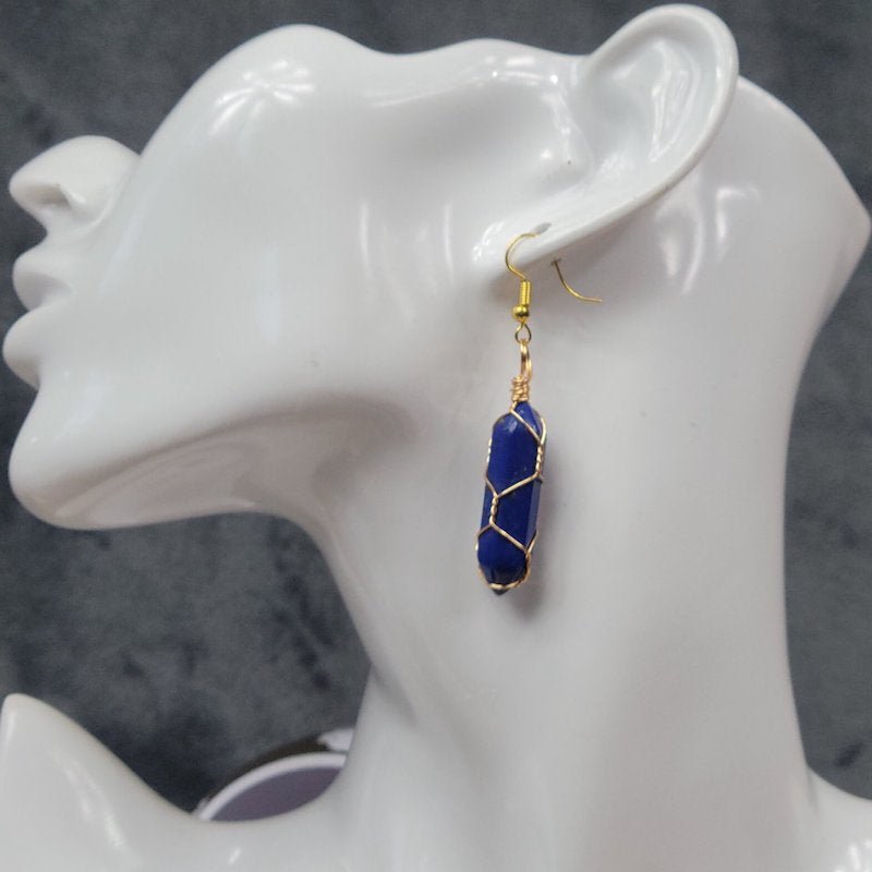 Wrapped Lapis Lazuli  Earrings